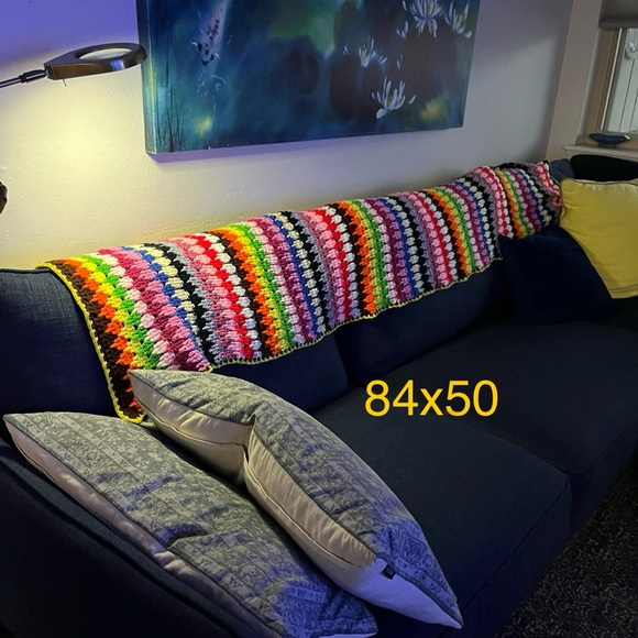 Vintage multicolored afgan. - Picture 4 of 5